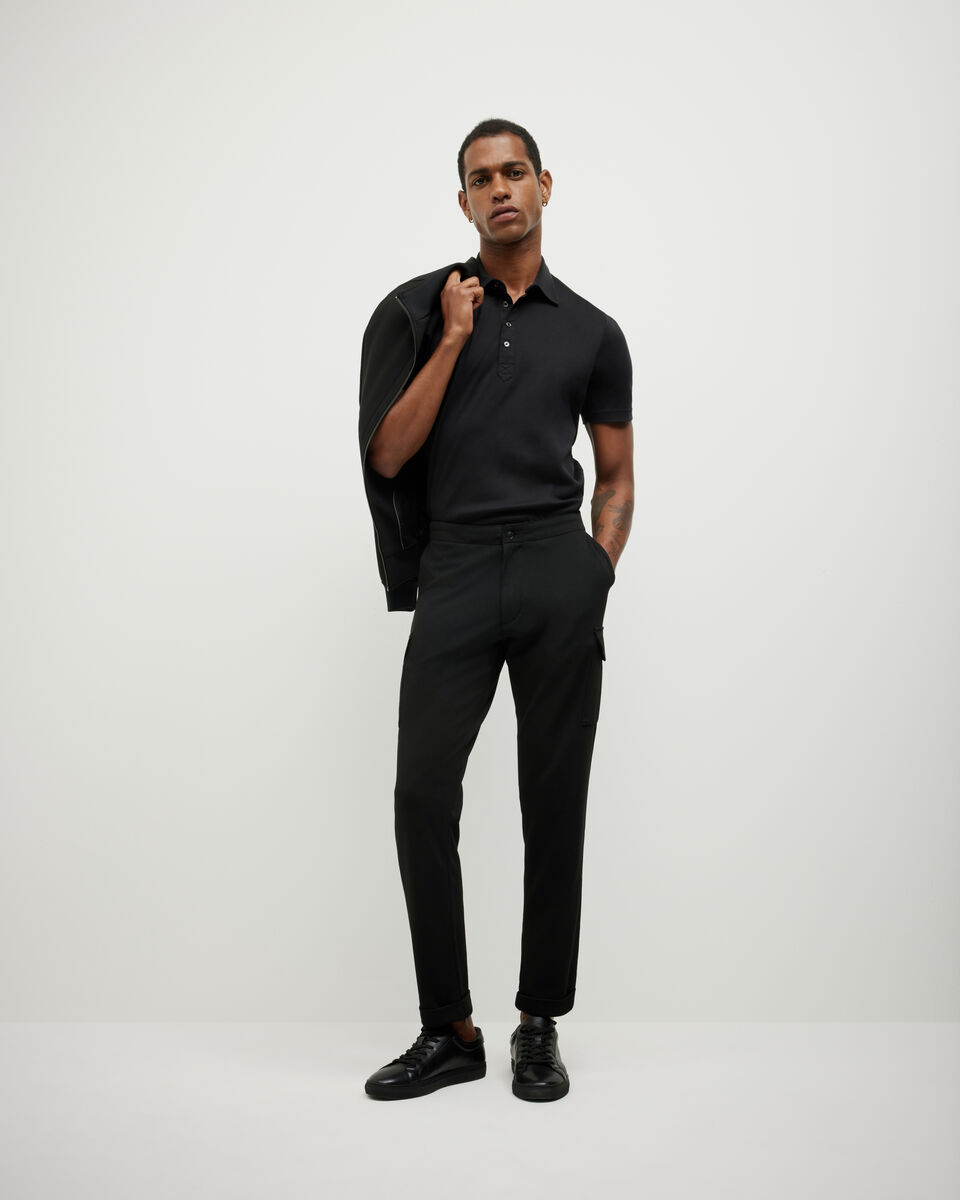 Travel Short Sleeve Polo, Black, hi-res